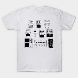 Guitar Pedals Illustration Gifts For Musicians Music Gear Shirts For Guitarists T-Shirt